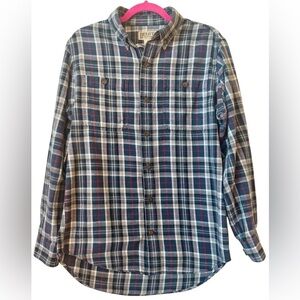 Duluth Trading Co Blue and Red Plaid Shirt